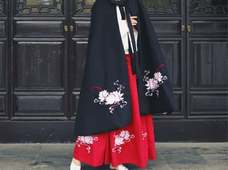 汉旭原创斗篷汉服披风女传统中国风刺绣日常长...