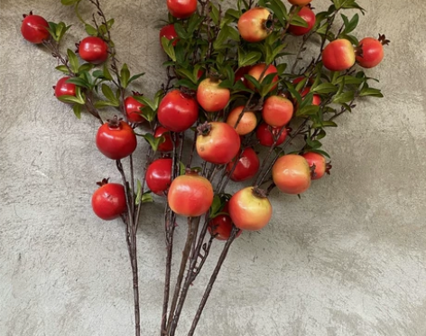 库存处理7头仿真花石榴果假花插花客厅餐桌玄...