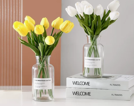 ins北欧仿真花束郁金香客厅餐桌装饰假花插...