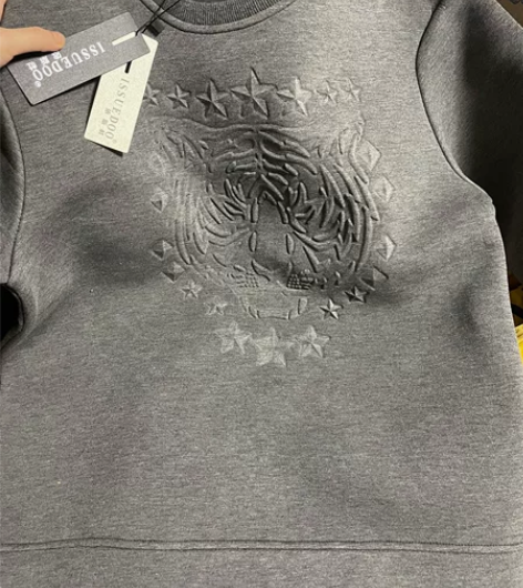 老虎头刺绣秋冬加绒圆领男士卫衣春秋款男装潮...