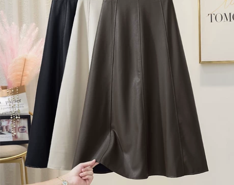 韩版高级感皮裙女秋冬a字半身裙2021新款...