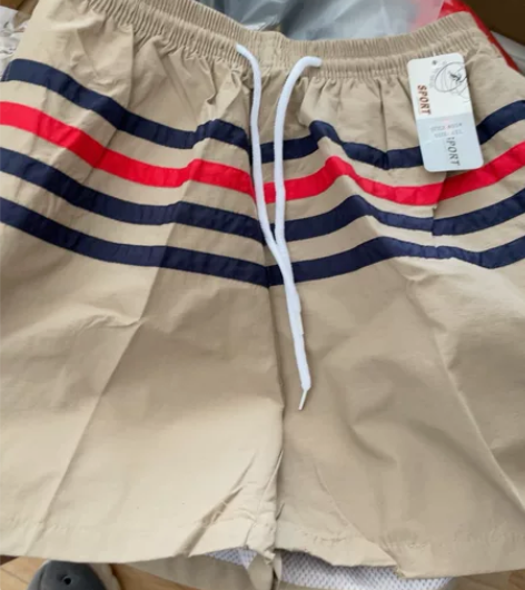 男士条纹棕色短裤 感兴趣的话点“我想要”和...