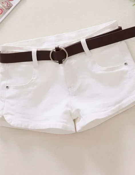 牛仔短裤 牛仔短裤新品2021夏季新款白色...