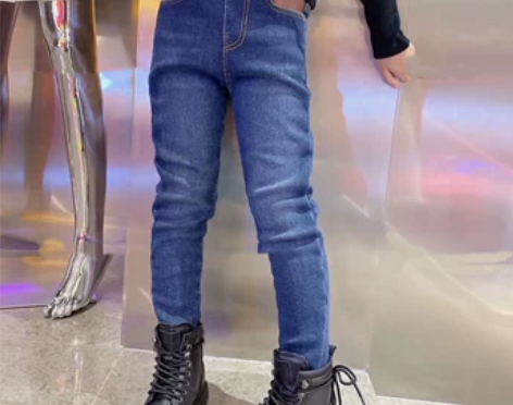 韩国童装一体绒铅笔裤2020冬款男女童洋气...