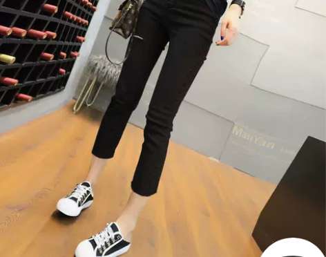 夏季薄款七分牛仔裤大码新款弹力显瘦破洞直筒...