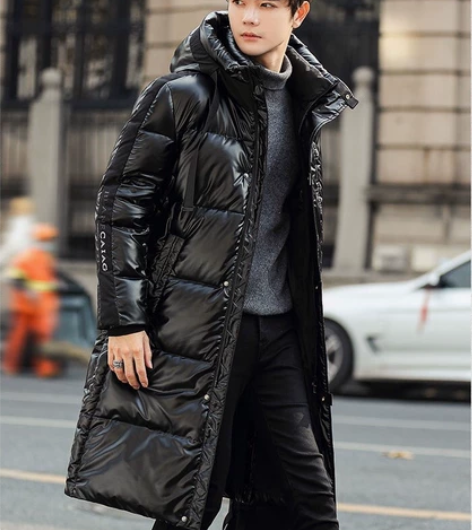 全面清货，亮面羽绒服男长款冬季新款白鸭绒帅...
