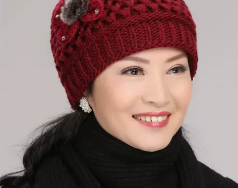秋冬中老年毛线帽子女冬加绒保暖老人奶奶帽婆...