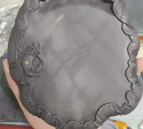 端砚，极品坑仔岩荷趣荷包蛋砚，石品绝佳，极...