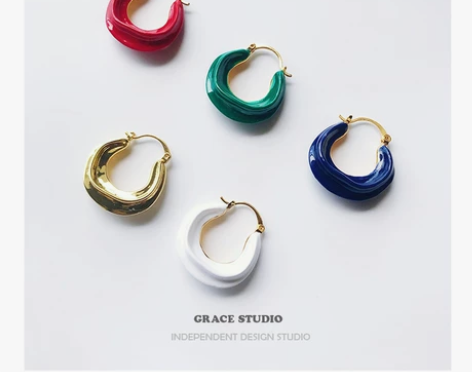 ?G/S调色盘 小众法式设计感耳环高级感气...