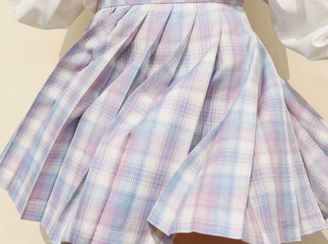 【玻璃糖】 一尺间jk 画手原创百褶裙西式...