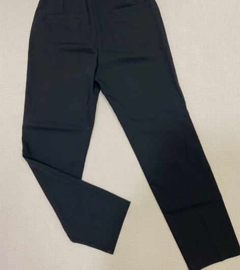 藏青色春秋微锥女裤 免烫直筒西装裤女 烟管...