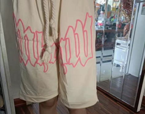 发泡印花短裤男潮牌ins百搭休闲五分裤夏季...