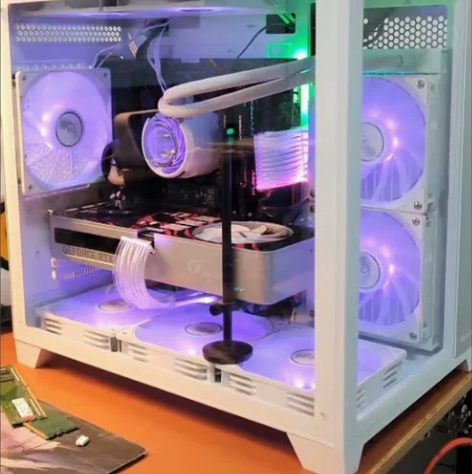 全新航嘉S920暴风雪白海景房侧漏玻璃电脑...