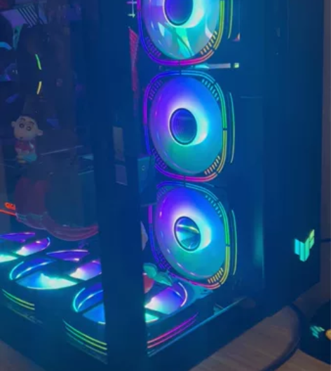 黑色棱镜12CM机箱散热风扇AURA神光同...