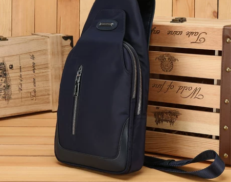 珍皮士时尚帆布胸包男士休闲包包韩版潮户外牛...