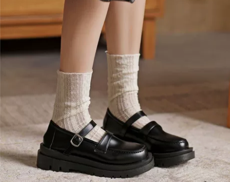 小皮鞋女2022年秋季日系jk制服鞋松糕底...