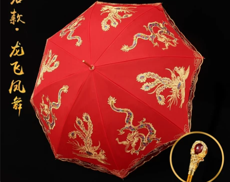结婚红伞婚伞新娘伞红色出嫁伞婚庆用中式婚礼...