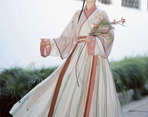 溪风汉服女正品原创中国风晋制交领齐腰褶裙魏...