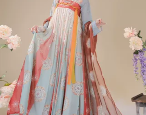 玉术【霓裳】原创汉服女齐胸襦裙唐制复原印花...