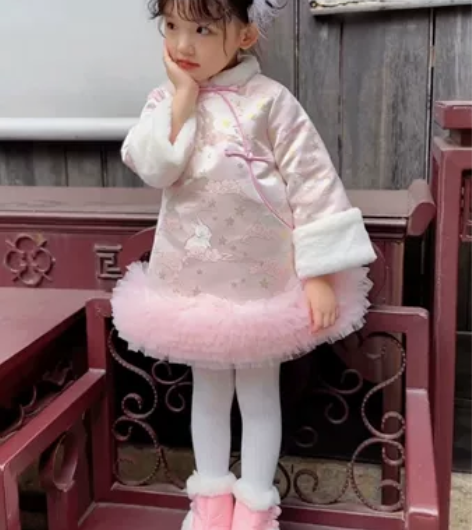 女童拜年服冬装新款儿童周岁礼服唐装宝宝古装...