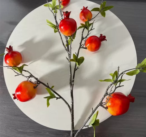 库存处理7头仿真花石榴果假花插花客厅餐桌玄...