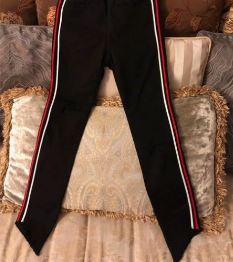 玖喆潮童毛边破洞弹力黑色小脚裤铅笔裤，15...