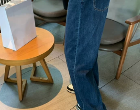 宽松阔腿牛仔裤女2022秋冬新款休闲高腰深...