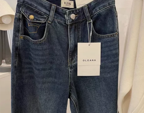 复古高腰显瘦直筒阔腿牛仔裤，磨毛加薄绒宽松...