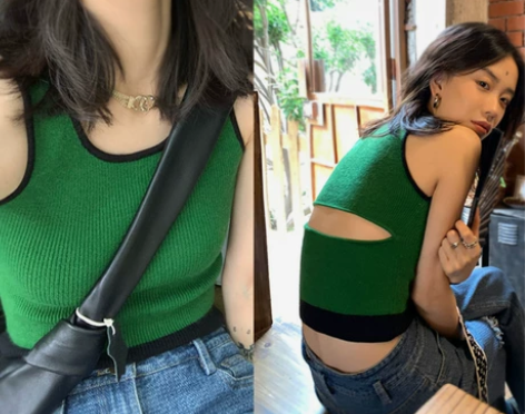 小吊带上衣别致内搭背心马甲露背无袖外穿短款...