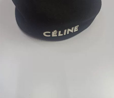 成人女款CELINE法式黑色羊毛呢贝雷帽秋...