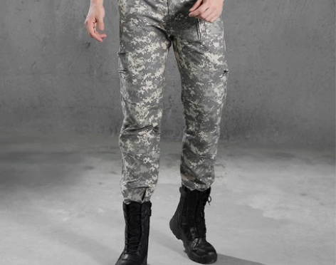 2019新款工装迷彩长裤男修身军装裤男士休...