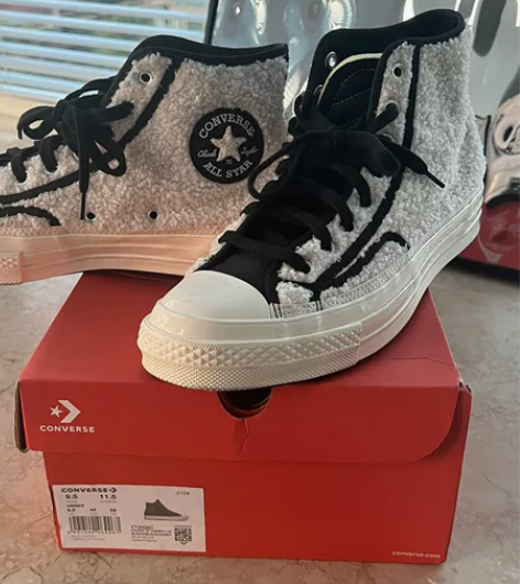 42码 正品匡威1970s羊羔绒保暖高帮夹...