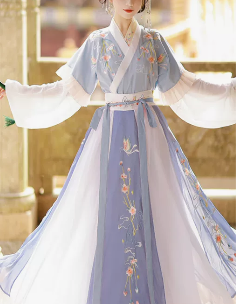 妃亦坊原创汉服女蝶悦色晋制半臂中国风