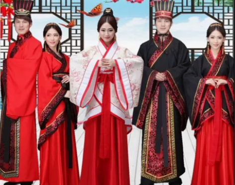 新款古装汉服双绕曲裾唐装表演服 国学成人礼...