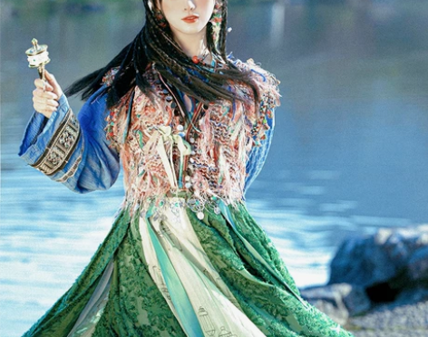 杨超越司南阁原创【梵音】汉服女唐民族风唐背...