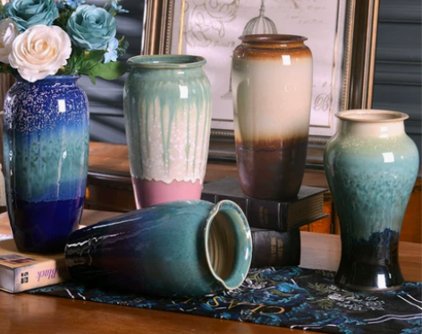 现代简约水培陶瓷花瓶摆件客厅插花水养鲜花复...