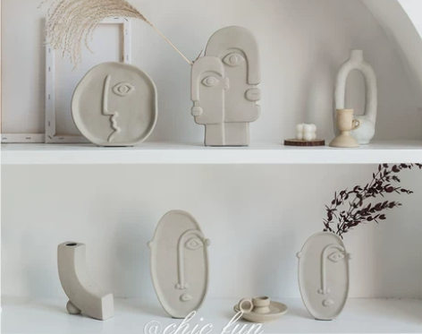 chic fun*ins创意人脸花瓶陶瓷摆...