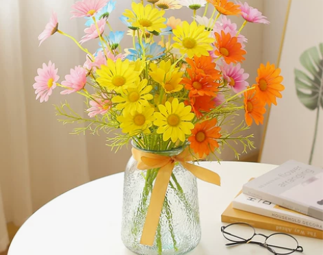 洋甘菊小雏菊仿真花假花塑料花拍照摄影道具客...