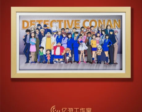 名侦探柯南全家福立体画正版手办周边装饰画挂...
