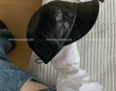 蜗牛爬爬家时尚复古PU皮质鸭舌帽女春秋薄款...