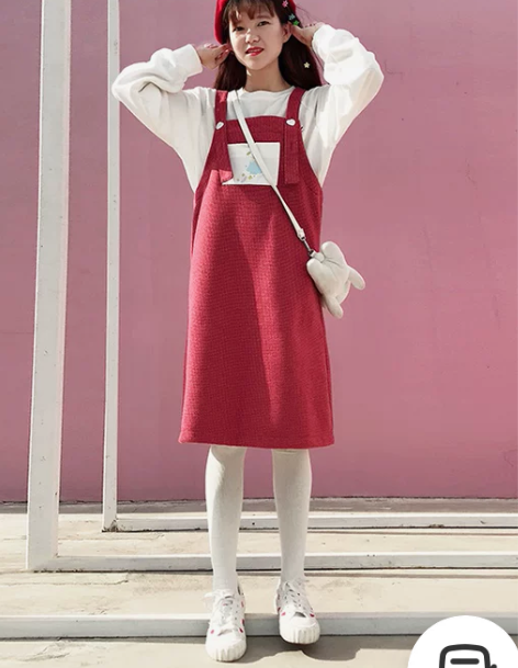 背带裙 背带连衣裙洛小之2020自制日系元...
