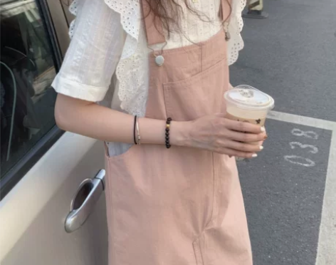 【WASEI水冰冰】自制温柔风早春粉色背带...