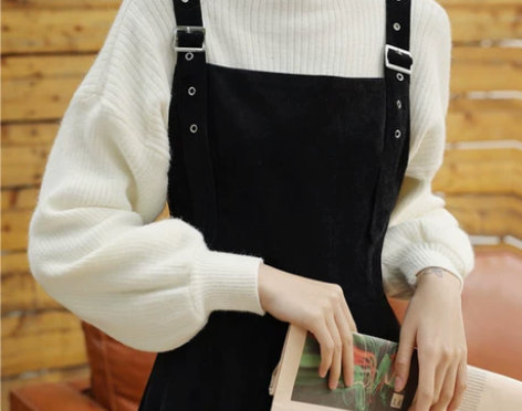 背带裙套装洋气减龄小个子连衣裙女秋冬裙子配...