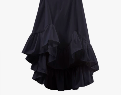 ?不规则荷叶边半身裙中长款高腰显瘦A字小众...