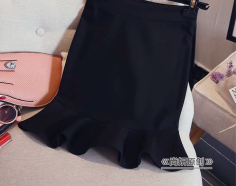 全新弹力半身裙女夏中裙高腰鱼尾裙韩版显瘦荷...