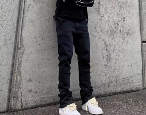 美式hiphop高街水洗做旧拼接破坏伐木工...