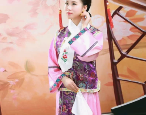 清朝古装还珠格格服装满族旗服女后宫廷妃子嬷...