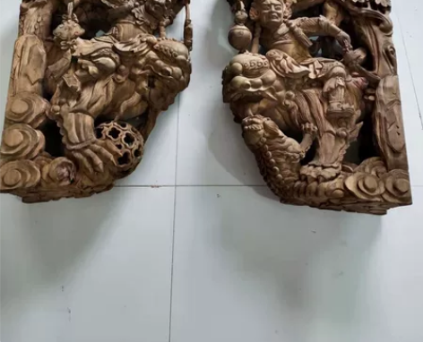 东阳木雕，狮子人物牛腿，尺寸可订做，可做旧...