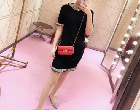 裙子女夏 季连衣裙2018新款针织小心机显...