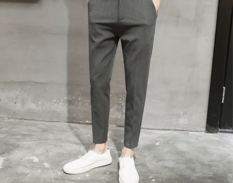 春夏季裤子男韩版潮流九分裤男士休闲裤修身小...